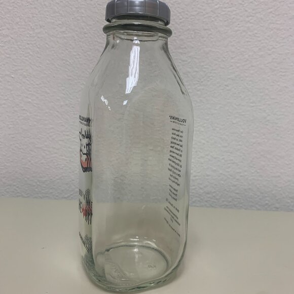 BOTTLE - 32oz VOLLMANS FARMS glass milk bottle DEEP IN THE HEART OF TEXAS logo - Picture 6 of 8